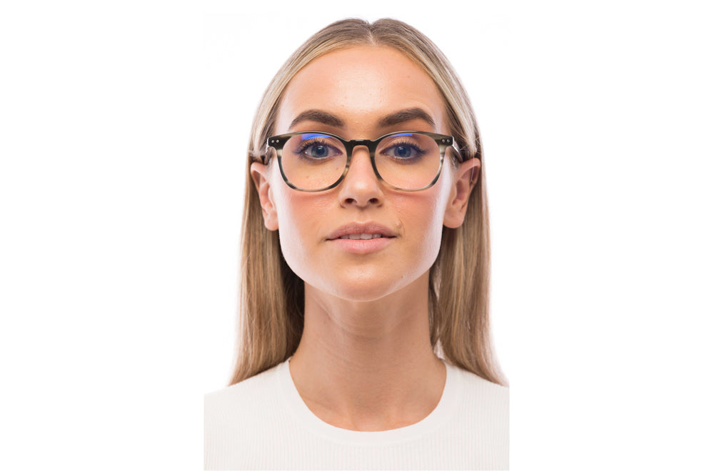 Woman Wearing Arrow Computer Glasses